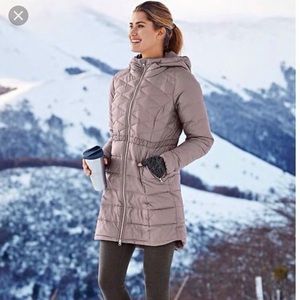 Athleta Chill Down Jacket, Foxtail Taupe Size XL